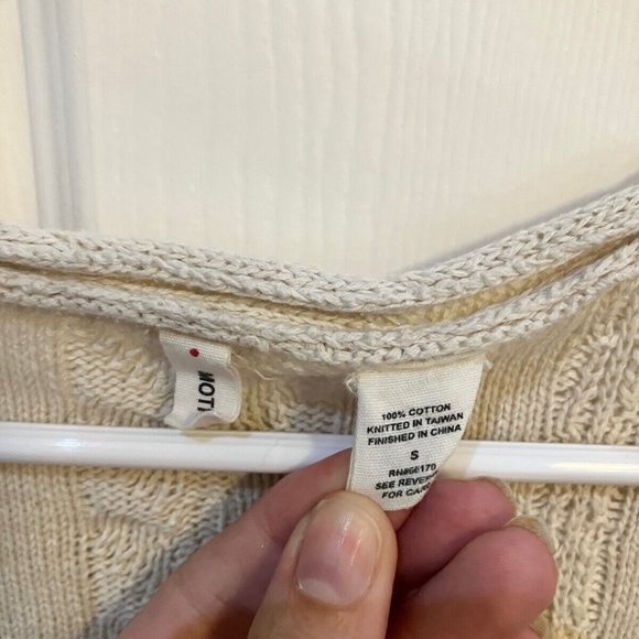 Anthropologie Moth Knit Cotton Cream Cardigan with Bell Sleeves - Picture 3 of 3